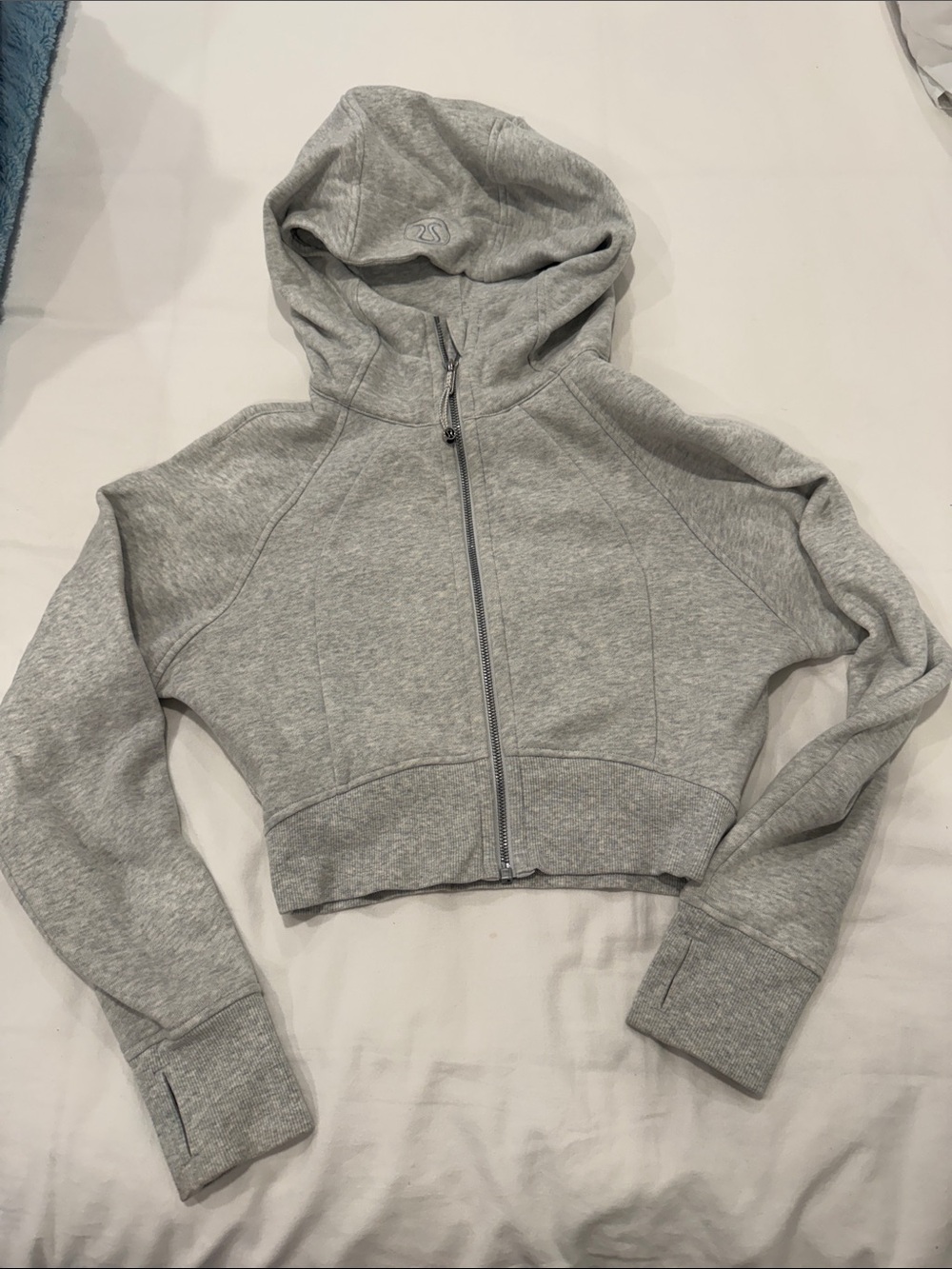 lululemon athletica Light Heather Gray Cropped Zip Hoodie